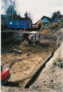 Udgravning af kælder og fundamenter i Lynge