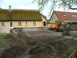 Støbning af tilbygning i Lynge